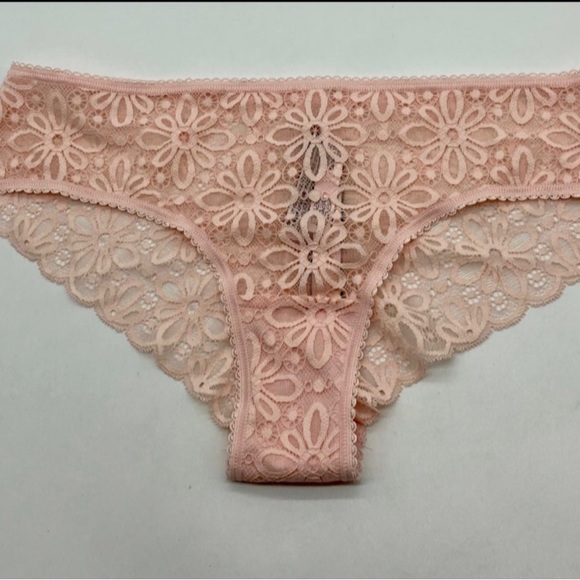 VICTORAS SECRET SZ LARGE NWT 4 PACK FLORAL SHEER CHEEKY PANTIES!! - Picture 2 of 7